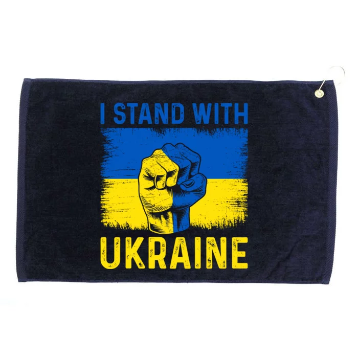 Support Ukraine I Stand With Ukraine Ukrainian Flag Great Gift Grommeted Golf Towel