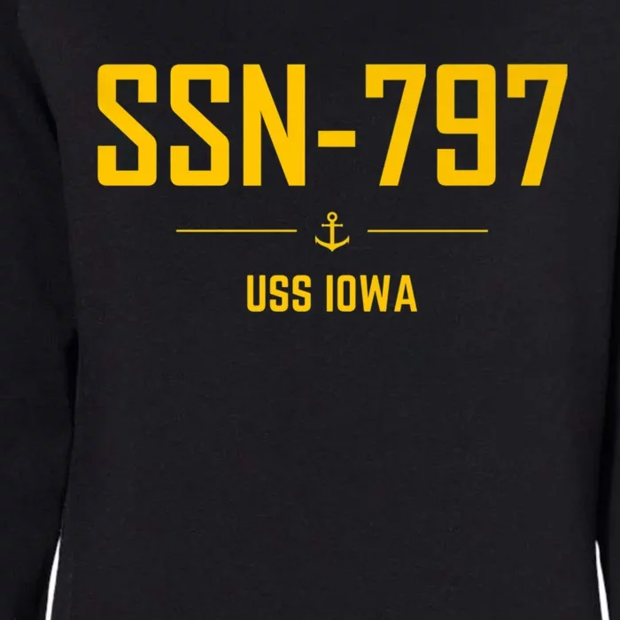 SSN797 USS Iowa Womens California Wash Sweatshirt