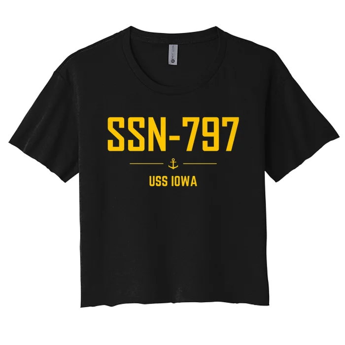 SSN797 USS Iowa Women's Crop Top Tee