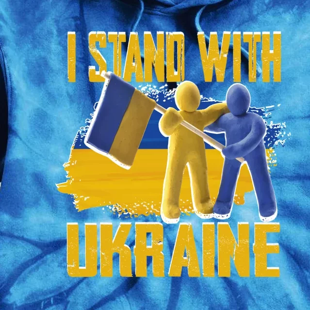 Support Ukraine I Stand With Ukraine Ukrainian Flag Clays Gift Tie Dye Hoodie