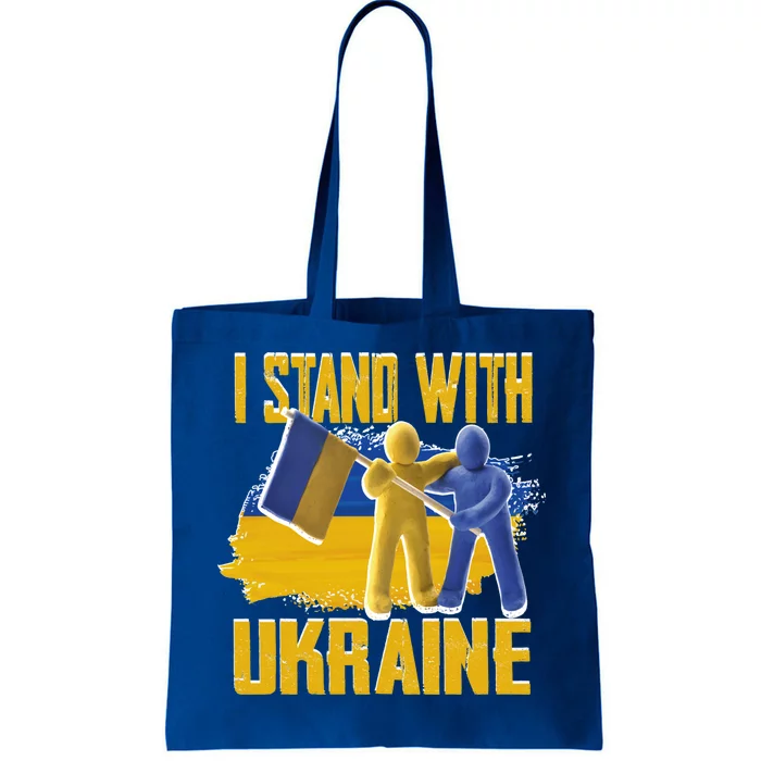 Support Ukraine I Stand With Ukraine Ukrainian Flag Clays Funny Gift Tote Bag