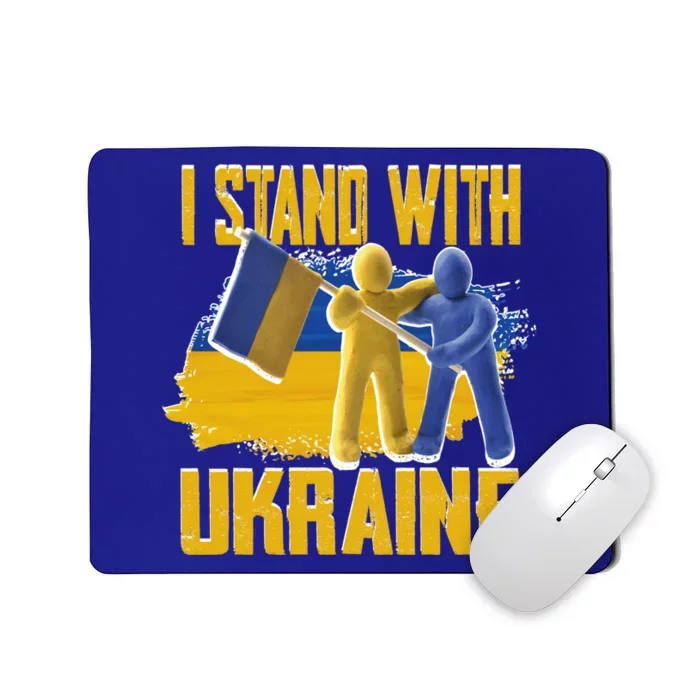 Support Ukraine I Stand With Ukraine Ukrainian Flag Clays Funny Gift Mousepad