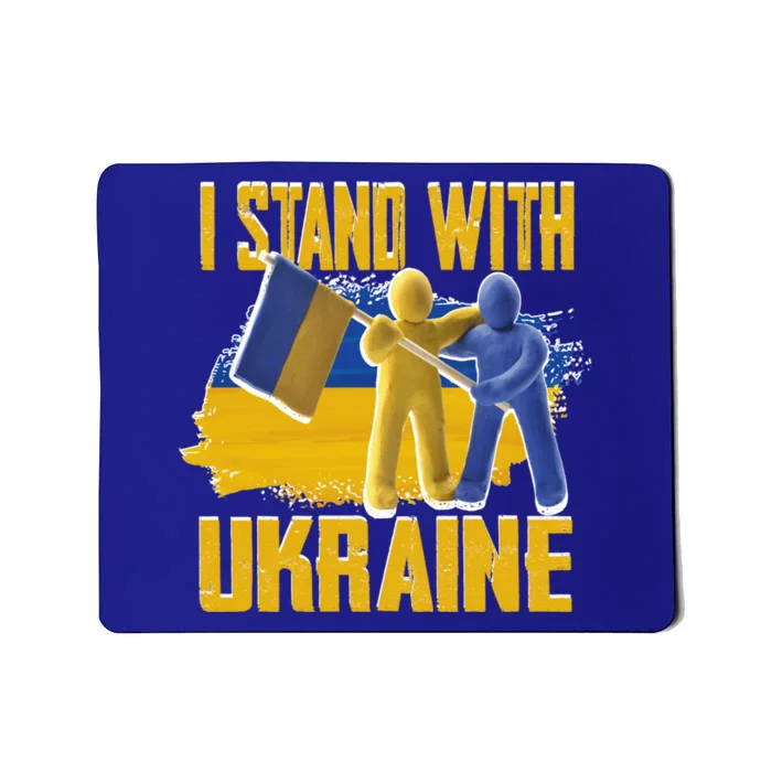 Support Ukraine I Stand With Ukraine Ukrainian Flag Clays Funny Gift Mousepad