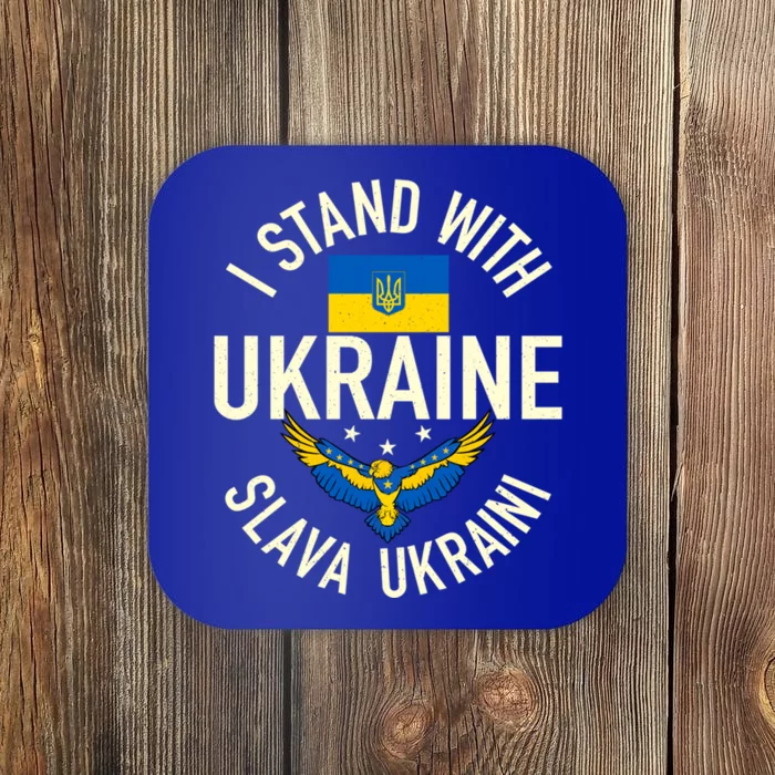 Support Ukraine I Stand With Ukraine Ukrainian Flag Patriot Funny Gift Coaster