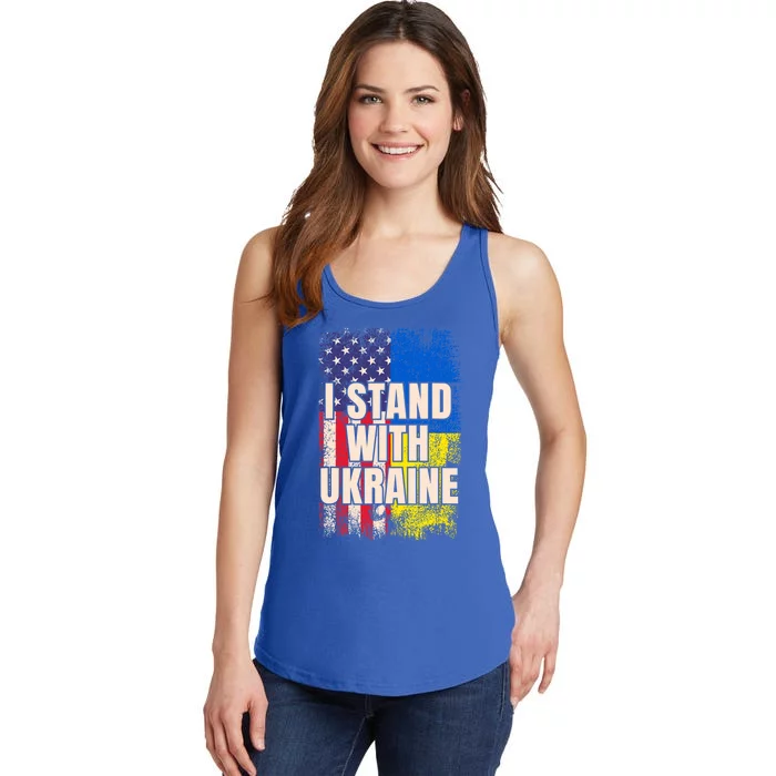 Support Ukraine I Stand With Ukraine Ukrainian Flag Cute Gift Ladies Essential Tank