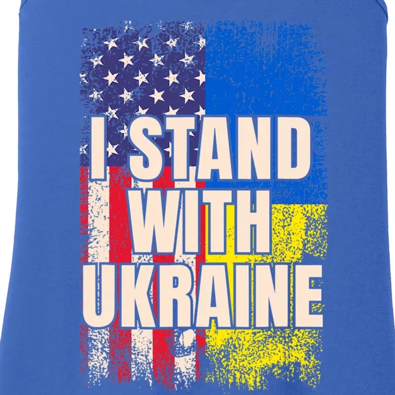 Support Ukraine I Stand With Ukraine Ukrainian Flag Cute Gift Ladies Essential Tank