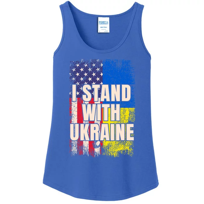 Support Ukraine I Stand With Ukraine Ukrainian Flag Cute Gift Ladies Essential Tank