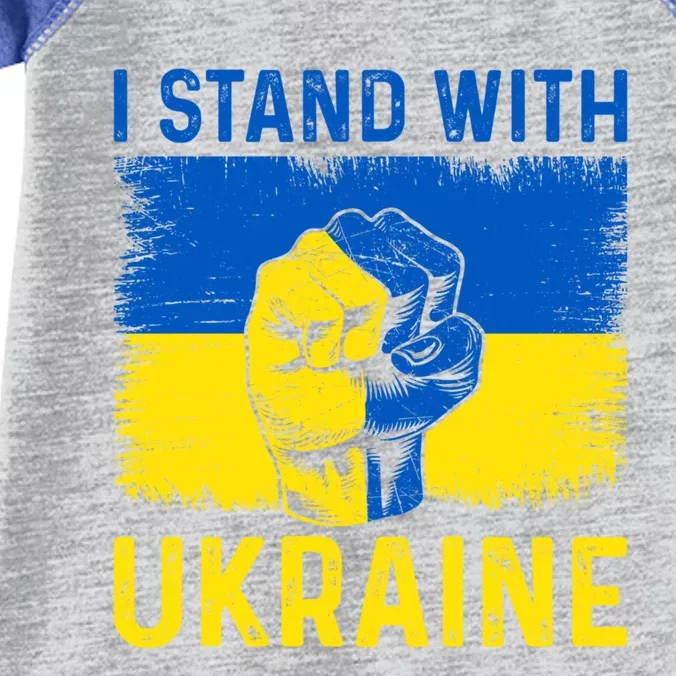 Support Ukraine I Stand With Ukraine Ukrainian Flag Gift Infant Baby Jersey Bodysuit