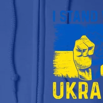 Support Ukraine I Stand With Ukraine Ukrainian Flag Gift Full Zip Hoodie