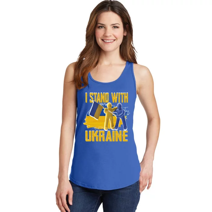 Support Ukraine I Stand With Ukraine Ukrainian Flag Clays Great Gift Ladies Essential Tank