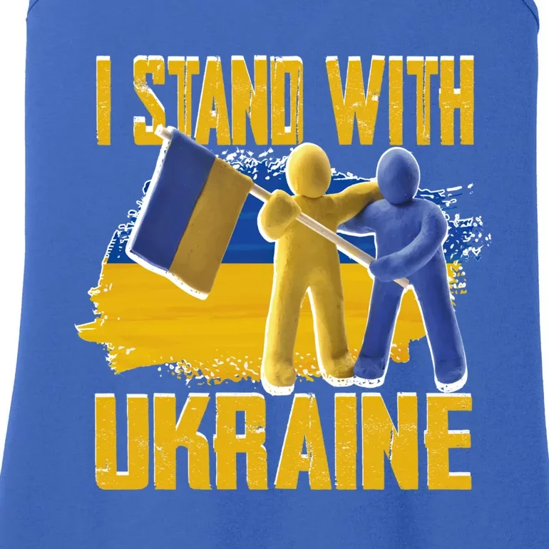 Support Ukraine I Stand With Ukraine Ukrainian Flag Clays Great Gift Ladies Essential Tank