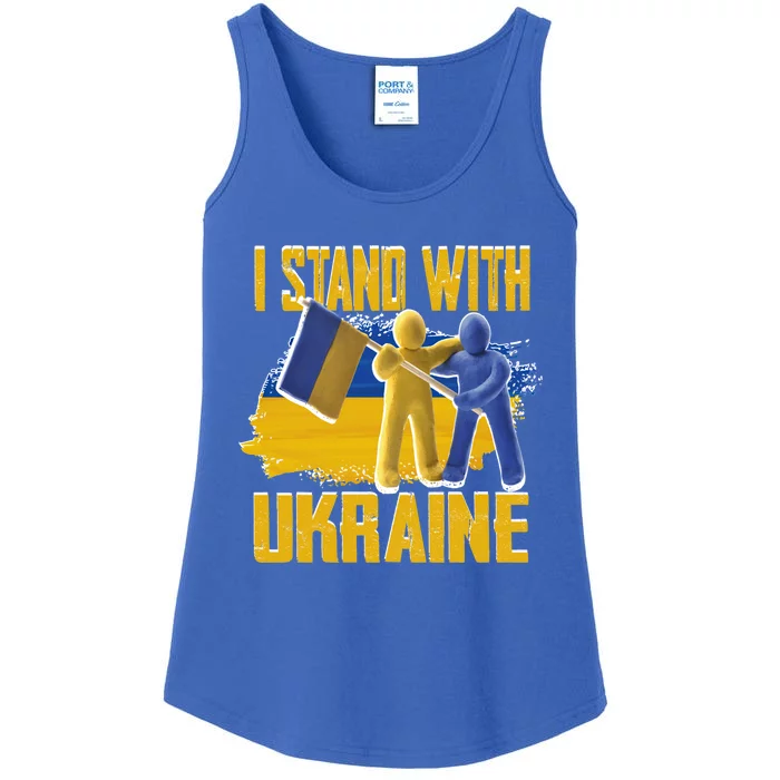 Support Ukraine I Stand With Ukraine Ukrainian Flag Clays Great Gift Ladies Essential Tank