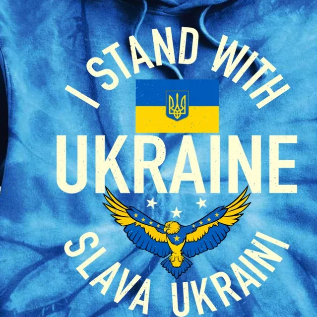 Support Ukraine I Stand With Ukraine Ukrainian Flag Patriot Gift Tie Dye Hoodie