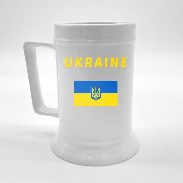 Support Ukraine I Stand With Ukraine Ukrainian Flag Beer Stein
