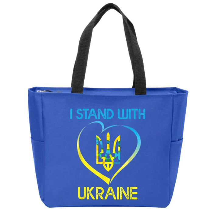 Support Ukraine I Stand With Ukraine Ukrainian Flag Gift Zip Tote Bag