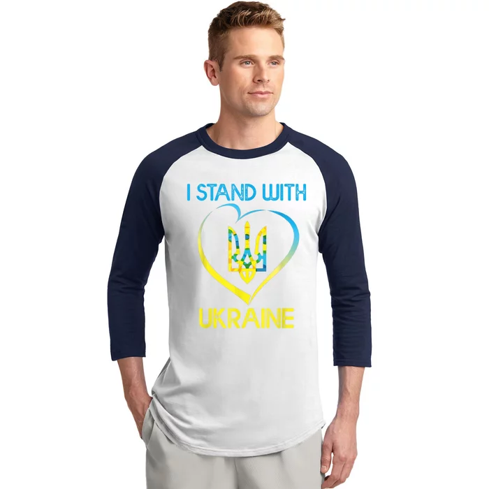 Support Ukraine I Stand With Ukraine Ukrainian Flag Gift Baseball Sleeve Shirt