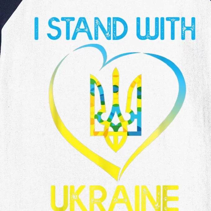 Support Ukraine I Stand With Ukraine Ukrainian Flag Gift Baseball Sleeve Shirt