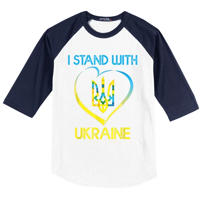 Support Ukraine I Stand With Ukraine Ukrainian Flag Gift Baseball Sleeve Shirt