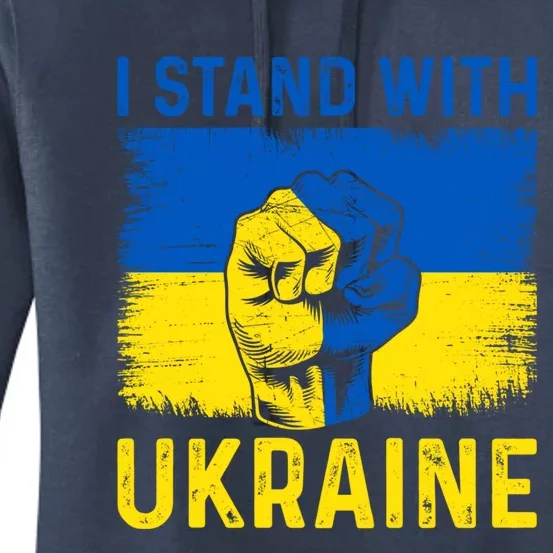 Support Ukraine I Stand With Ukraine Ukrainian Flag Gift Women's Pullover Hoodie