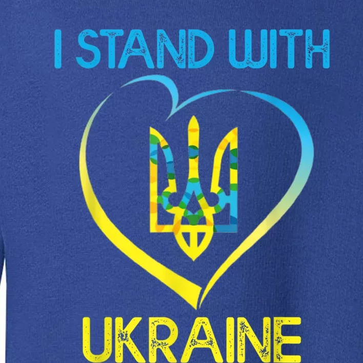 Support Ukraine I Stand With Ukraine Ukrainian Flag Gift Toddler Sweatshirt