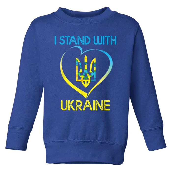 Support Ukraine I Stand With Ukraine Ukrainian Flag Gift Toddler Sweatshirt