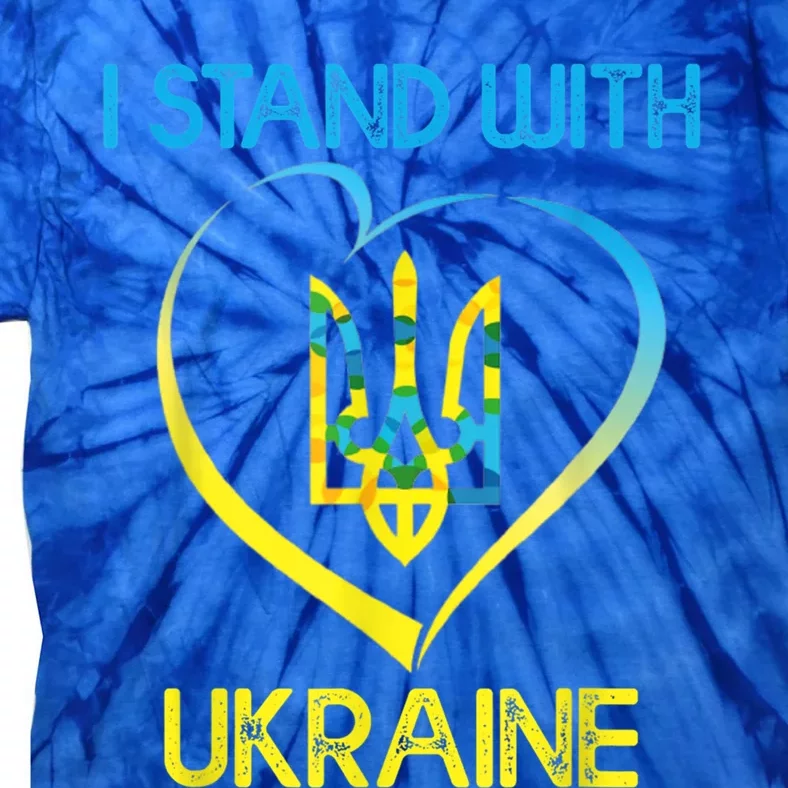 Support Ukraine I Stand With Ukraine Ukrainian Flag Gift Tie-Dye T-Shirt