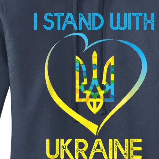 Support Ukraine I Stand With Ukraine Ukrainian Flag Gift Women's Pullover Hoodie