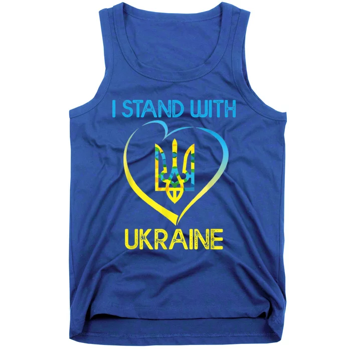 Support Ukraine I Stand With Ukraine Ukrainian Flag Funny Gift Tank Top