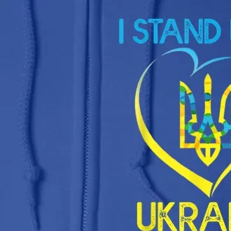 Support Ukraine I Stand With Ukraine Ukrainian Flag Funny Gift Full Zip Hoodie