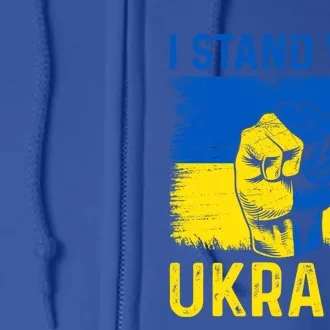 Support Ukraine I Stand With Ukraine Ukrainian Flag Meaningful Gift Full Zip Hoodie