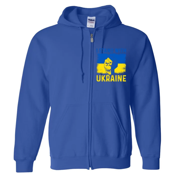 Support Ukraine I Stand With Ukraine Ukrainian Flag Meaningful Gift Full Zip Hoodie