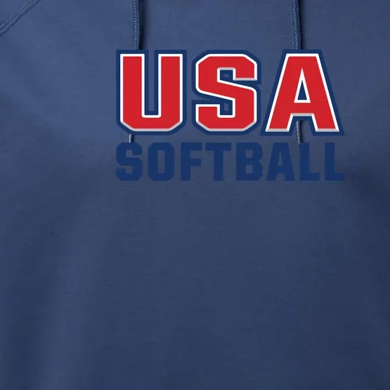 Softball USA I Love Softball Performance Fleece Hoodie