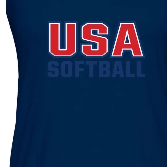 Softball USA I Love Softball Ladies Essential Flowy Tank