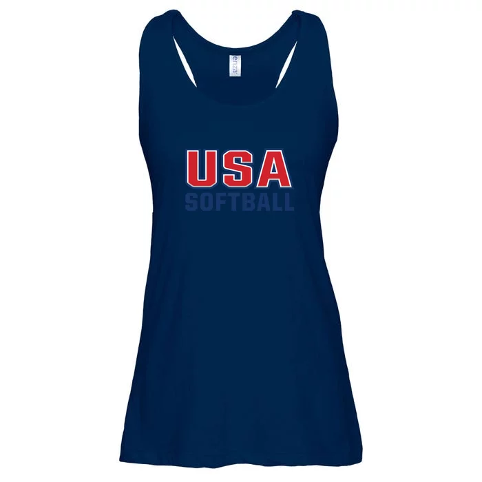 Softball USA I Love Softball Ladies Essential Flowy Tank