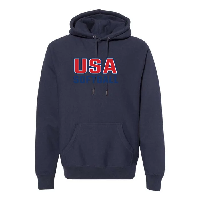 Softball USA I Love Softball Premium Hoodie