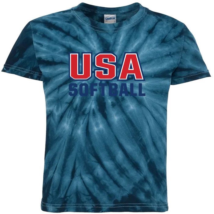 Softball USA I Love Softball Kids Tie-Dye T-Shirt