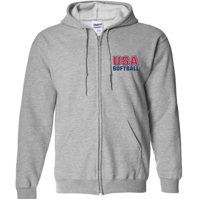 Softball USA I Love Softball Full Zip Hoodie