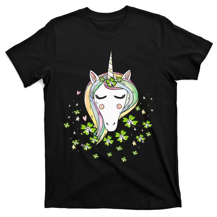 Shamrock Unicorn Irish Cool Green St Patricks Day shamrock T-Shirt