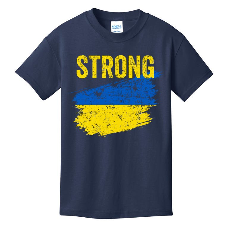 Support Ukraine I Stand With Ukraine Ukrainian Flag Kids T-Shirt