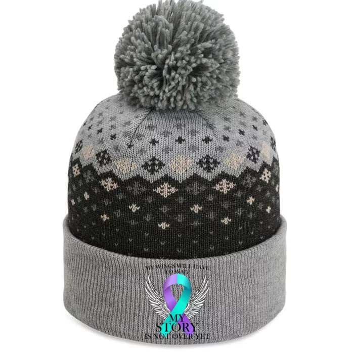 Suicide Prevention Angel Wings Ribbon The Baniff Cuffed Pom Beanie