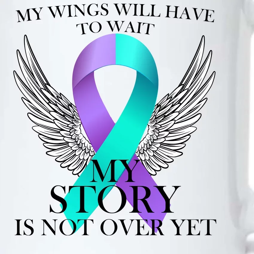 Suicide Prevention Angel Wings Ribbon Black Color Changing Mug