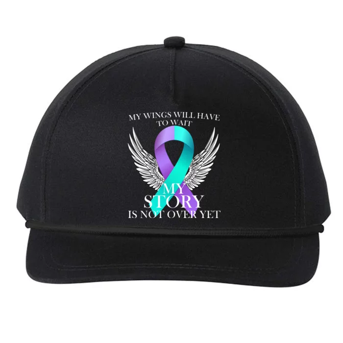 Suicide Prevention Angel Wings Ribbon Snapback Five-Panel Rope Hat