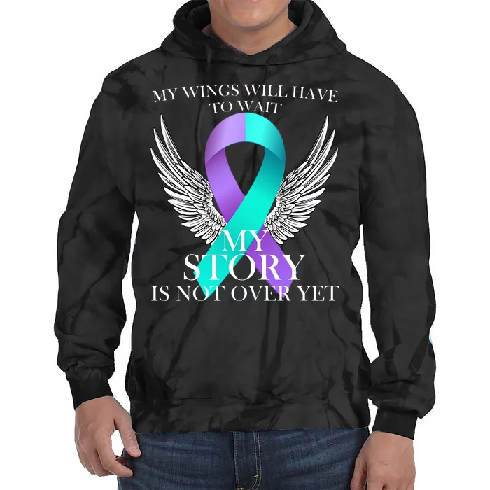 Suicide Prevention Angel Wings Ribbon Tie Dye Hoodie