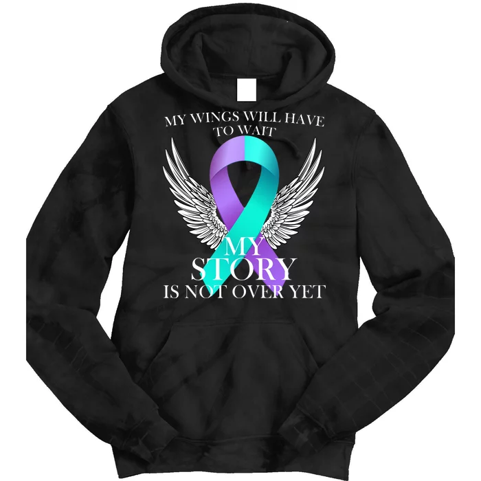 Suicide Prevention Angel Wings Ribbon Tie Dye Hoodie