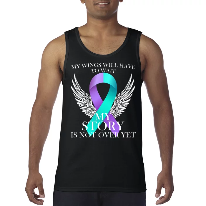 Suicide Prevention Angel Wings Ribbon Tank Top