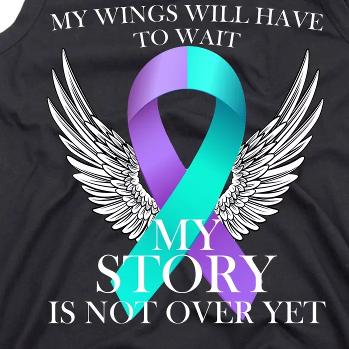 Suicide Prevention Angel Wings Ribbon Tank Top