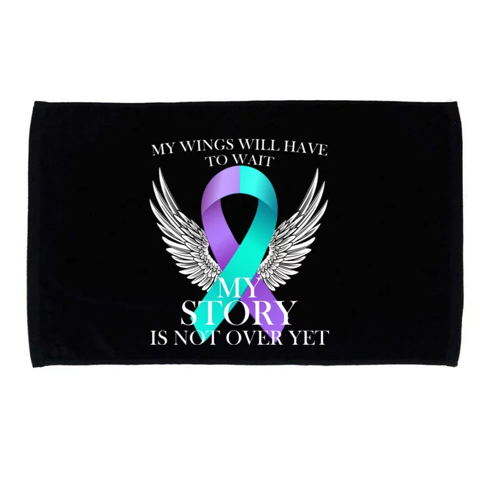 Suicide Prevention Angel Wings Ribbon Microfiber Hand Towel