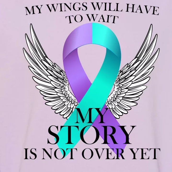 Suicide Prevention Angel Wings Ribbon Garment-Dyed Sweatshirt