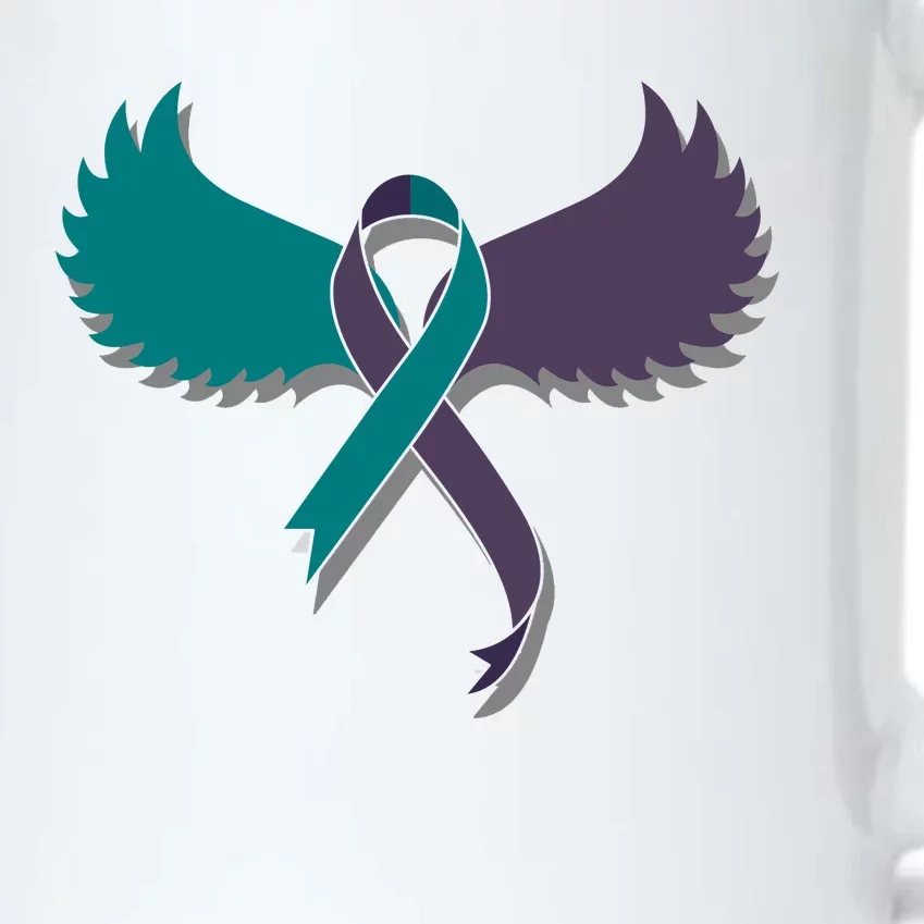 Suicide Prevention Angle Wings Awareness Ribbon Black Color Changing Mug