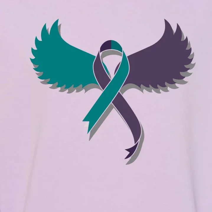 Suicide Prevention Angle Wings Awareness Ribbon Garment-Dyed Sweatshirt